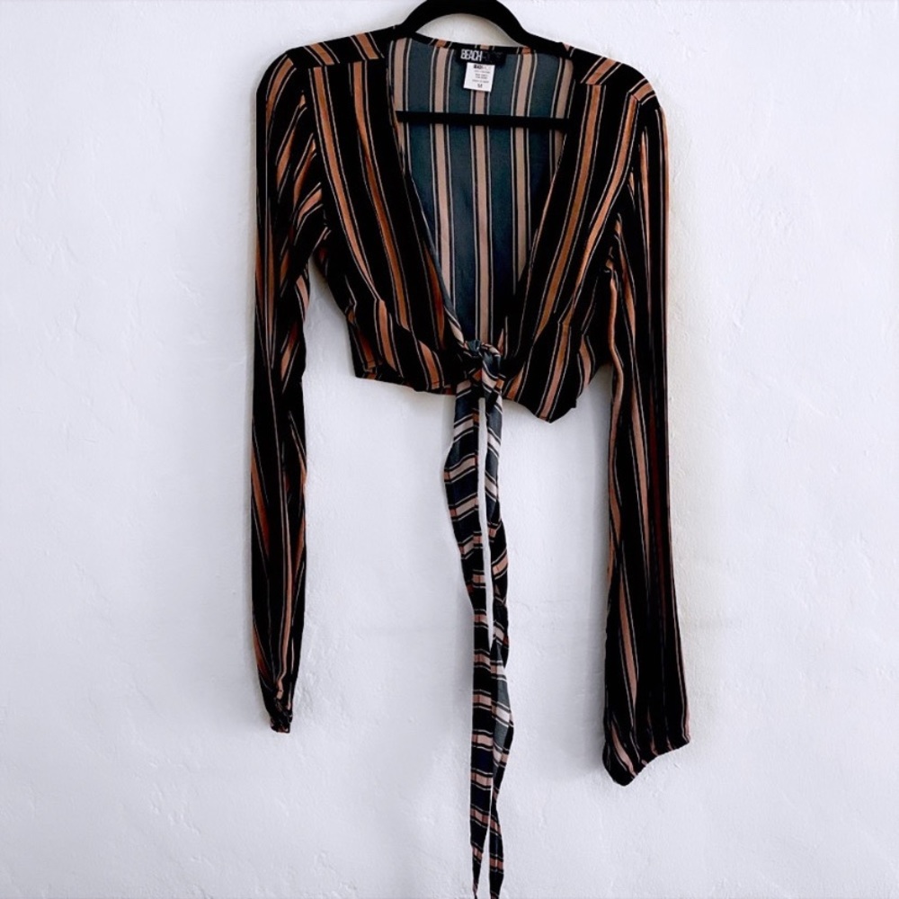 Beach Riot vertical stripe Crop Top